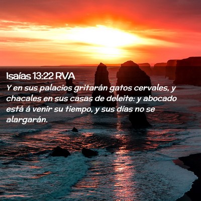 Picture 02 - Isaías 13:22 RVA - Y en sus palacios gritarán gatos cervales, y - Bible Verse Picture