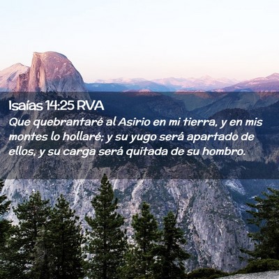 Picture 02 - Isaías 14:25 RVA - Que quebrantaré al Asirio en mi tierra, y en mis - Bible Verse Picture