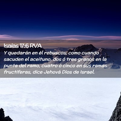 Picture 02 - Isaías 17:6 RVA - Y quedarán en él rebuscos, como cuando sacuden - Bible Verse Picture