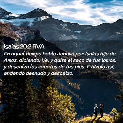 Picture 02 - Isaías 20:2 RVA - En aquel tiempo habló Jehová por Isaías hijo - Bible Verse Picture