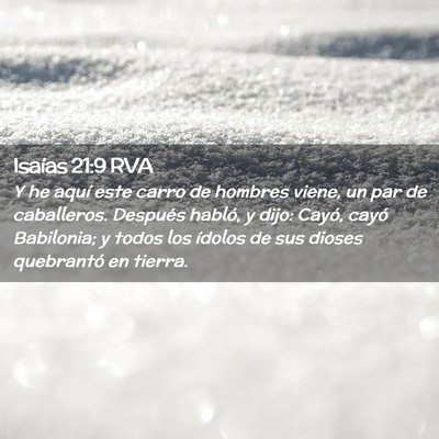 Picture 02 - Isaías 21:9 RVA - Y he aquí este carro de hombres viene, un par de - Bible Verse Picture