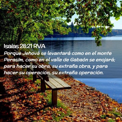 Picture 02 - Isaías 28:21 RVA - Porque Jehová se levantará como en el monte - Bible Verse Picture