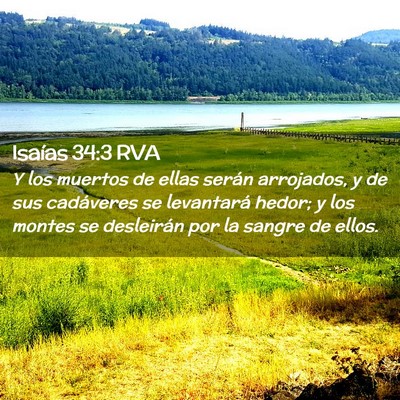 Picture 02 - Isaías 34:3 RVA - Y los muertos de ellas serán arrojados, y de sus - Bible Verse Picture