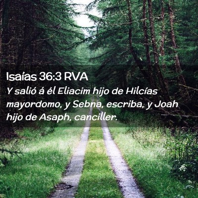 Picture 02 - Isaías 36:3 RVA - Y salió á él Eliacim hijo de Hilcías - Bible Verse Picture
