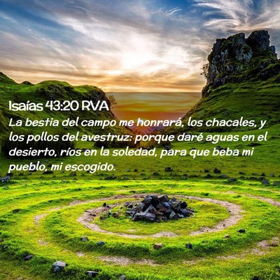 Picture 02 - Isaías 43:20 RVA - La bestia del campo me honrará, los chacales, y - Bible Verse Picture