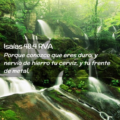 Picture 02 - Isaías 48:4 RVA - Porque conozco que eres duro, y nervio de hierro - Bible Verse Picture