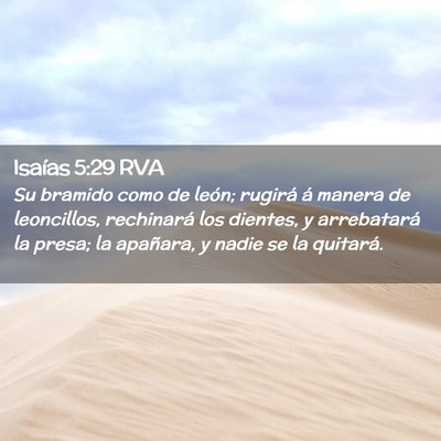 Picture 02 - Isaías 5:29 RVA - Su bramido como de león; rugirá á manera de - Bible Verse Picture