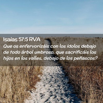 Picture 02 - Isaías 57:5 RVA - Que os enfervorizáis con los ídolos debajo de - Bible Verse Picture