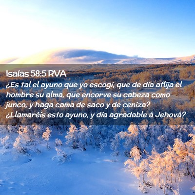 Picture 02 - Isaías 58:5 RVA - ¿Es tal el ayuno que yo escogí, que de día - Bible Verse Picture