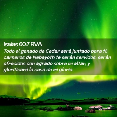 Picture 02 - Isaías 60:7 RVA - Todo el ganado de Cedar será juntado para ti: - Bible Verse Picture