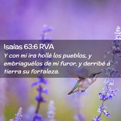 Picture 02 - Isaías 63:6 RVA - Y con mi ira hollé los pueblos, y embriaguélos - Bible Verse Picture