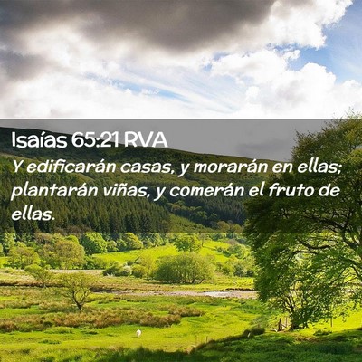 Picture 02 - Isaías 65:21 RVA - Y edificarán casas, y morarán en ellas; - Bible Verse Picture