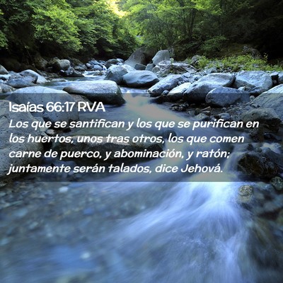 Picture 02 - Isaías 66:17 RVA - Los que se santifican y los que se purifican en - Bible Verse Picture