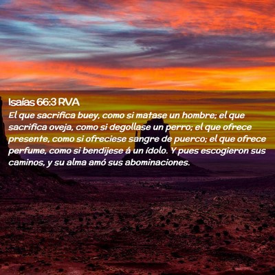 Picture 02 - Isaías 66:3 RVA - El que sacrifica buey, como si matase un hombre; - Bible Verse Picture