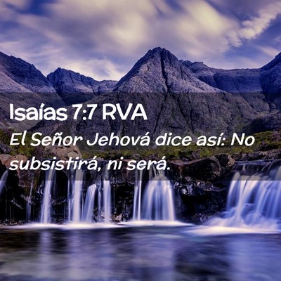 Picture 02 - Isaías 7:7 RVA - El Señor Jehová dice así: No subsistirá, ni - Bible Verse Picture