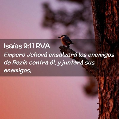 Picture 02 - Isaías 9:11 RVA - Empero Jehová ensalzará los enemigos de Rezín - Bible Verse Picture