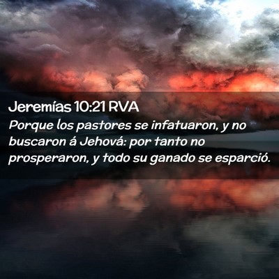 Picture 02 - Jeremías 10:21 RVA - Porque los pastores se infatuaron, y no buscaron - Bible Verse Picture