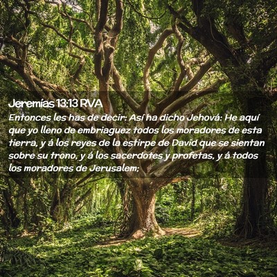 Picture 02 - Jeremías 13:13 RVA - Entonces les has de decir: Así ha dicho Jehová: - Bible Verse Picture