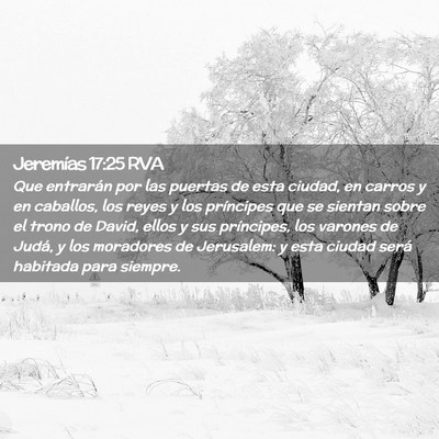 Picture 02 - Jeremías 17:25 RVA - Que entrarán por las puertas de esta ciudad, en - Bible Verse Picture