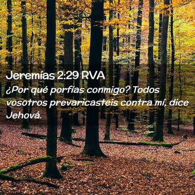 Picture 02 - Jeremías 2:29 RVA - ¿Por qué porfías conmigo? Todos vosotros - Bible Verse Picture