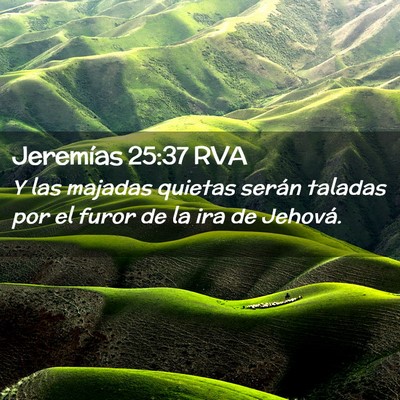 Picture 02 - Jeremías 25:37 RVA - Y las majadas quietas serán taladas por el furor - Bible Verse Picture