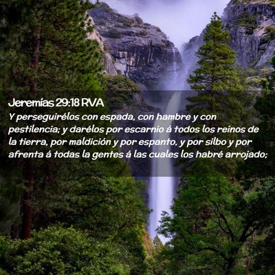 Picture 02 - Jeremías 29:18 RVA - Y perseguirélos con espada, con hambre y con - Bible Verse Picture