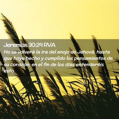 Picture 02 - Jeremías 30:24 RVA - No se volverá la ira del enojo de Jehová, hasta - Bible Verse Picture