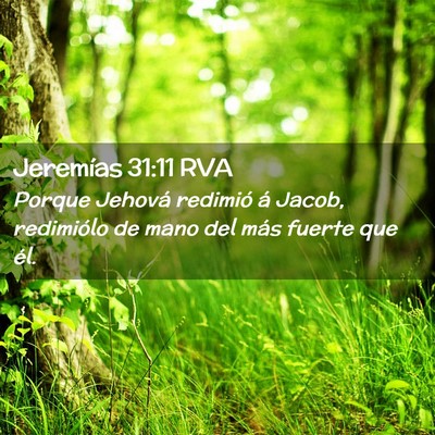 Picture 02 - Jeremías 31:11 RVA - Porque Jehová redimió á Jacob, redimiólo de - Bible Verse Picture