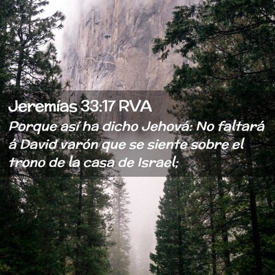 Picture 02 - Jeremías 33:17 RVA - Porque así ha dicho Jehová: No faltará á - Bible Verse Picture