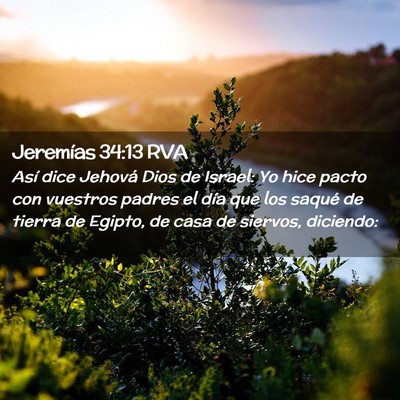 Picture 02 - Jeremías 34:13 RVA - Así dice Jehová Dios de Israel: Yo hice pacto - Bible Verse Picture