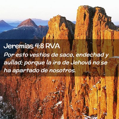 Picture 02 - Jeremías 4:8 RVA - Por esto vestíos de saco, endechad y aullad; - Bible Verse Picture