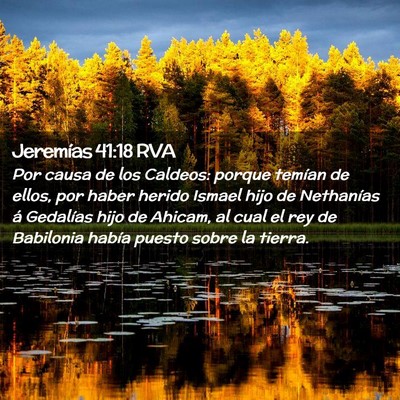 Picture 02 - Jeremías 41:18 RVA - Por causa de los Caldeos: porque temían de - Bible Verse Picture