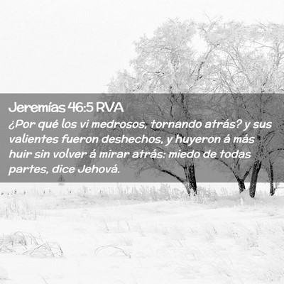 Picture 02 - Jeremías 46:5 RVA - ¿Por qué los vi medrosos, tornando atrás? y - Bible Verse Picture