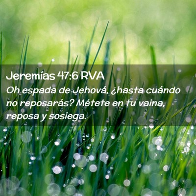 Picture 02 - Jeremías 47:6 RVA - Oh espada de Jehová, ¿hasta cuándo no - Bible Verse Picture