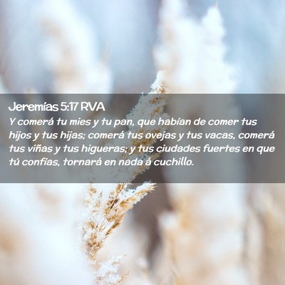 Picture 02 - Jeremías 5:17 RVA - Y comerá tu mies y tu pan, que habían de comer - Bible Verse Picture