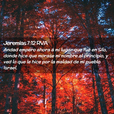 Picture 02 - Jeremías 7:12 RVA - Andad empero ahora á mi lugar que fué en Silo, - Bible Verse Picture