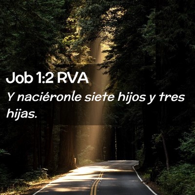 Picture 02 - Job 1:2 RVA - Y naciéronle siete hijos y tres - Bible Verse Picture