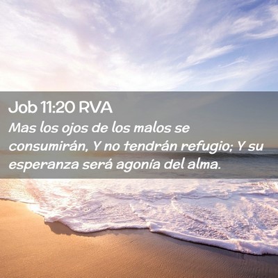 Picture 02 - Job 11:20 RVA - Mas los ojos de los malos se consumirán, Y no - Bible Verse Picture