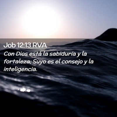 Picture 02 - Job 12:13 RVA - Con Dios está la sabiduría y la fortaleza; Suyo - Bible Verse Picture