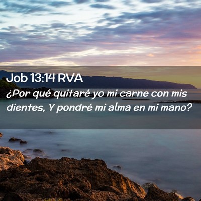 Picture 02 - Job 13:14 RVA - ¿Por qué quitaré yo mi carne con mis dientes, - Bible Verse Picture