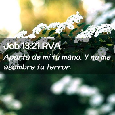 Picture 02 - Job 13:21 RVA - Aparta de mí tu mano, Y no me asombre tu - Bible Verse Picture