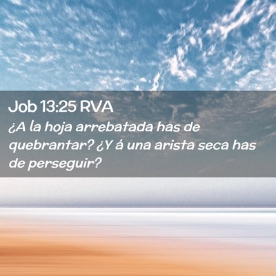 Picture 02 - Job 13:25 RVA - ¿A la hoja arrebatada has de quebrantar? ¿Y á - Bible Verse Picture