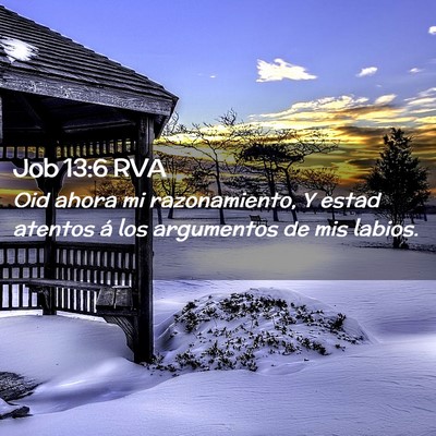Picture 02 - Job 13:6 RVA - Oid ahora mi razonamiento, Y estad atentos á los - Bible Verse Picture