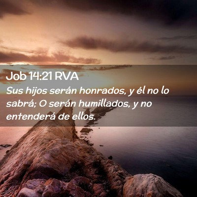 Picture 02 - Job 14:21 RVA - Sus hijos serán honrados, y él no lo sabrá; O - Bible Verse Picture