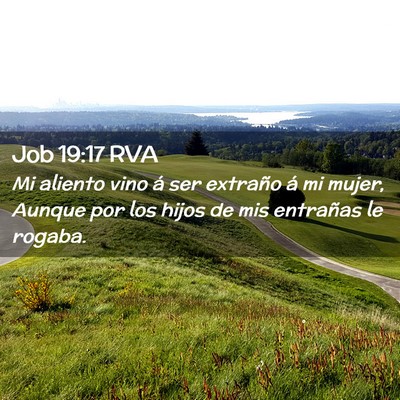 Picture 02 - Job 19:17 RVA - Mi aliento vino á ser extraño á mi mujer, - Bible Verse Picture
