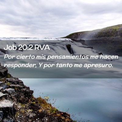 Picture 02 - Job 20:2 RVA - Por cierto mis pensamientos me hacen responder, Y - Bible Verse Picture