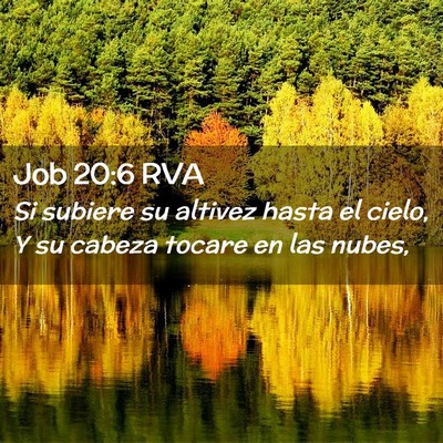 Picture 02 - Job 20:6 RVA - Si subiere su altivez hasta el cielo, Y su cabeza - Bible Verse Picture