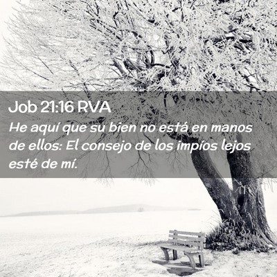 Picture 02 - Job 21:16 RVA - He aquí que su bien no está en manos de ellos: - Bible Verse Picture