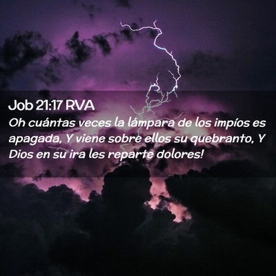 Picture 02 - Job 21:17 RVA - Oh cuántas veces la lámpara de los impíos es - Bible Verse Picture