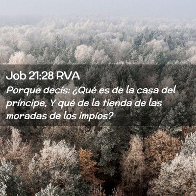 Picture 02 - Job 21:28 RVA - Porque decís: ¿Qué es de la casa del - Bible Verse Picture